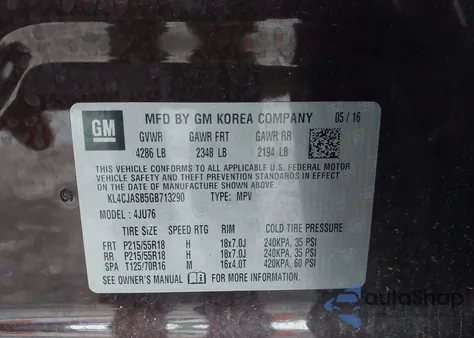 2016 Buick Encore из США, поврежденный, VIN KL4CJASB5GB713290